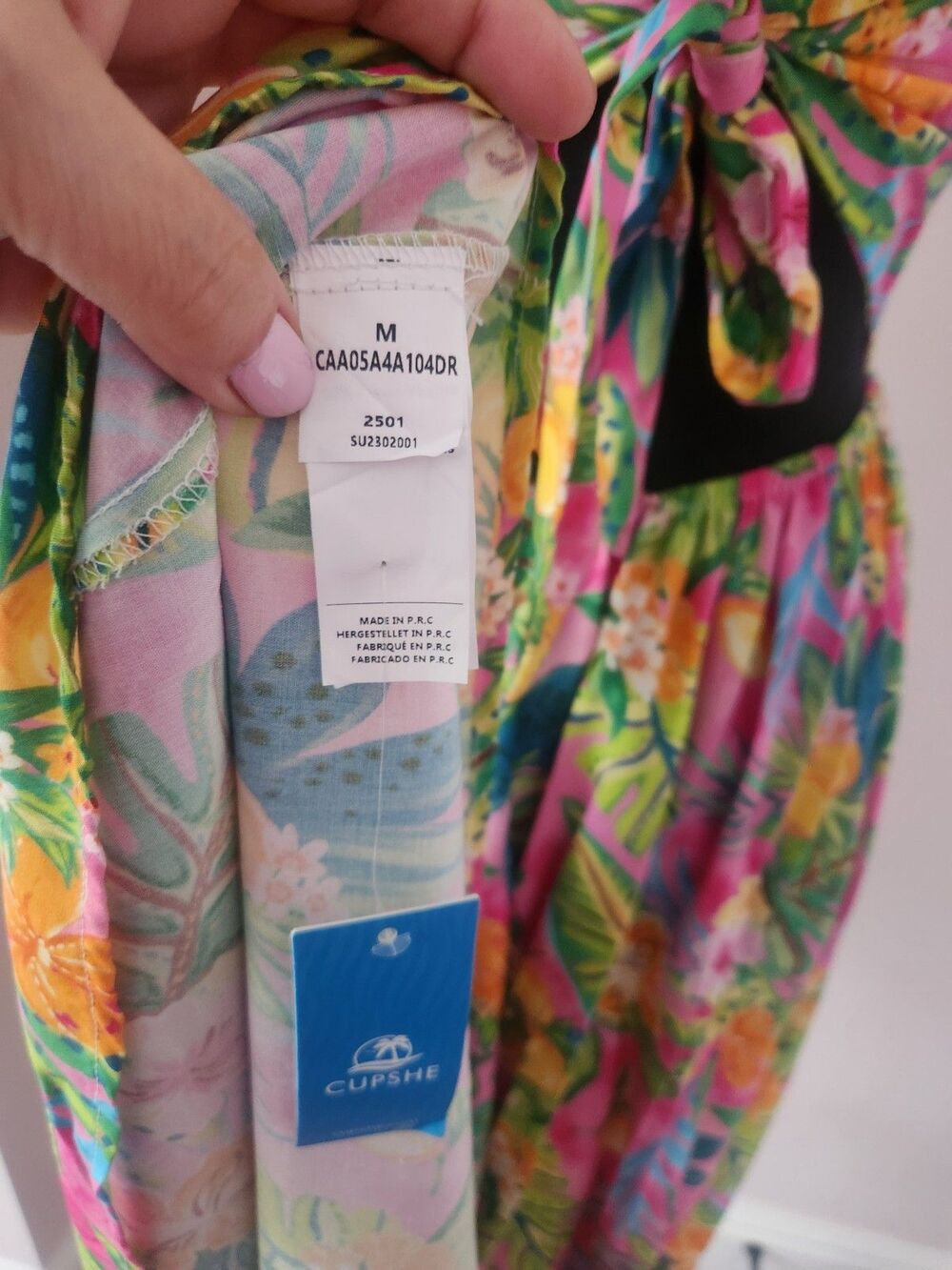 NWT CUPSHE Tropical Floral Maxi Dress Women’s Twist Keyhole Sleeveless - Medium - Picture 8 of 9